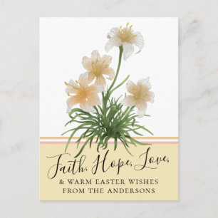 Postal Elegante Lily Flowers Faith Hope Easter Greetings