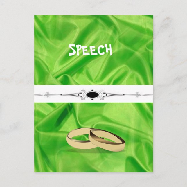 Postal Elegante`Lime Green Silk Effect Boda (Anverso)