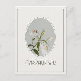 Postal Elegante lirio vintage Felicidades