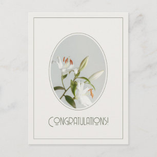 Postal Elegante lirio vintage Felicidades