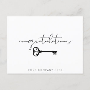 Postal Elegante Llave Felicitaciones Nueva Casa Inmobilia