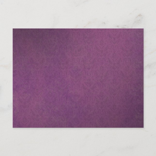 Postal Elegante Lujo Purple Vintage Grunge Damask (Anverso)