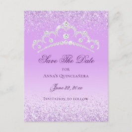 Postal Elegante Luminosa Quinceanera Purple Guarda La Fec