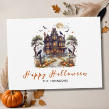 Elegante Mansión Embrujada Feliz Halloween