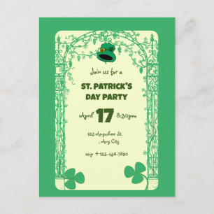 Postal Elegante Marco De Decoración De Shamrock St Patric