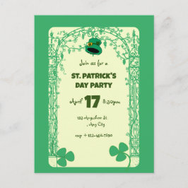 Postal Elegante Marco De Decoración De Shamrock St Patric