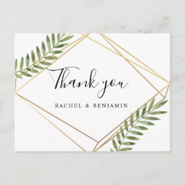 Postal Elegante marco dorado Terrario Green Leaf Gracias