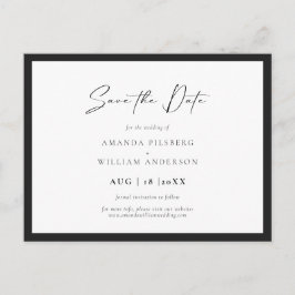 Postal Elegante Marco Moderno Fecha de la Boda