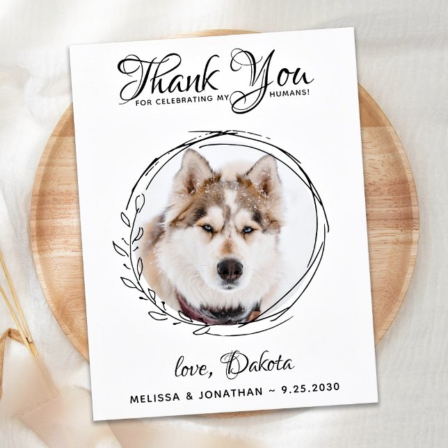 Postal Elegante Mascota foto perro Boda de follaje Gracia (Subido por el creador)