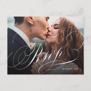 Postal Elegante matrimonio clásico de fotografía caligráf
