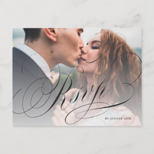 Postal Elegante matrimonio clásico de fotografía caligráf