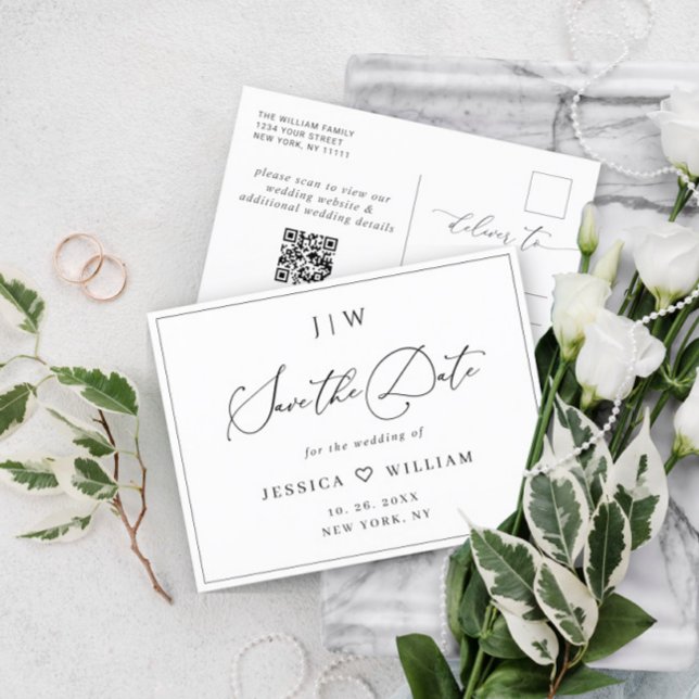 Postal Elegante matrimonio Minimalista Guardar el código  (Subido por el creador)