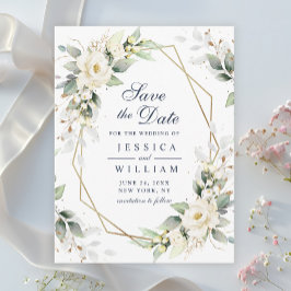 Postal Elegante matrimonio verde Rubor blanco salva la fe