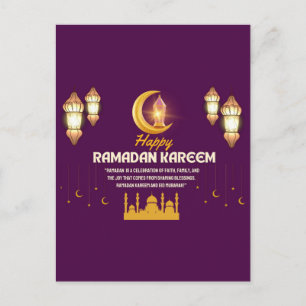 Postal Elegante Media Luna Ramadan Mubarak Saludo