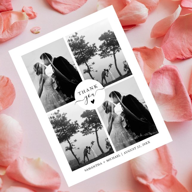 Postal Elegante Minimal Cuatro Bodas De Fotografía Gracia (Subido por el creador)