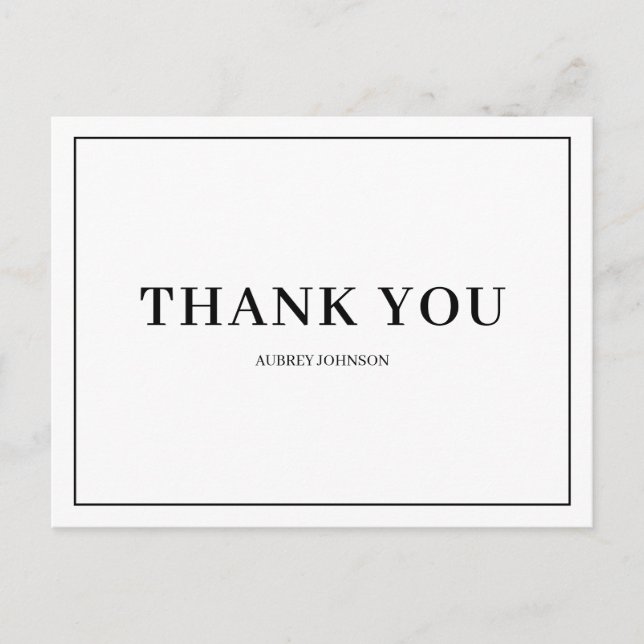 Postal Elegante minimalista Gracias (Anverso)