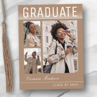 Elegante Moda de moda 3 Foto Taupe Beige Graduació