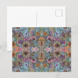 Postal Elegante Moda Flor Jardín Pintado de color de agua