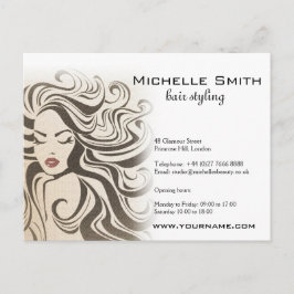 Postal Elegante Moda Sepia Wavy Hairstyle Extensiones de