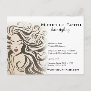 Postal Elegante Moda Sepia Wavy Hairstyle Extensiones de 