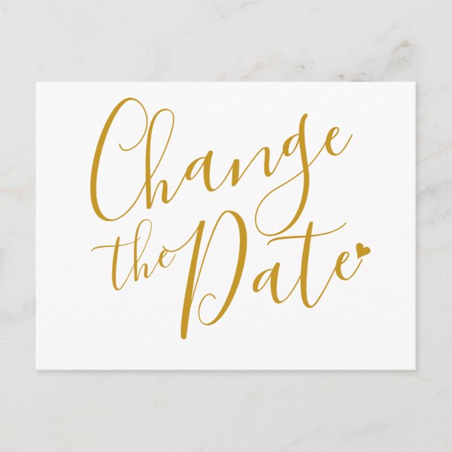Postal Elegante moderno cambiar la fecha oro script (Anverso)