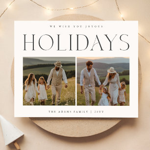 Postal Elegante moderno dos Navidades de fotografía de va