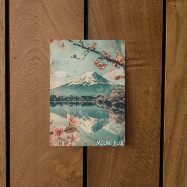 Postal Elegante Monte Fuji Japón Viaje (Japan Mount fuji floral travel postcard)