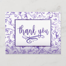 Postal Elegante morado florece Boda Gracias