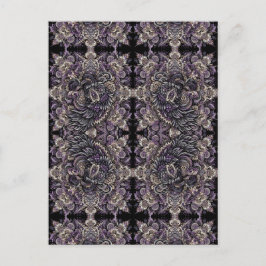Postal Elegante morado negro batik ravén Tessellación mos