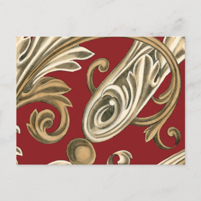 Postal Elegante Motif Botánico con Tan Foliage (Anverso)