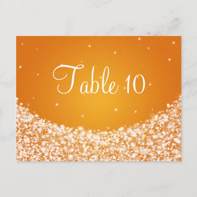 Postal Elegante Naranja de Star Sparkle (Anverso)