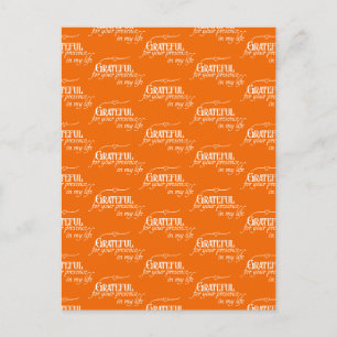 Postal Elegante Naranja del otoño del Día de Acción de Gr