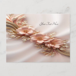 Postal Elegante Naranja Peach Floral Postcard