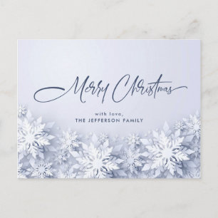Postal Elegante Navidad de copos de nieve 3D saludo de fe