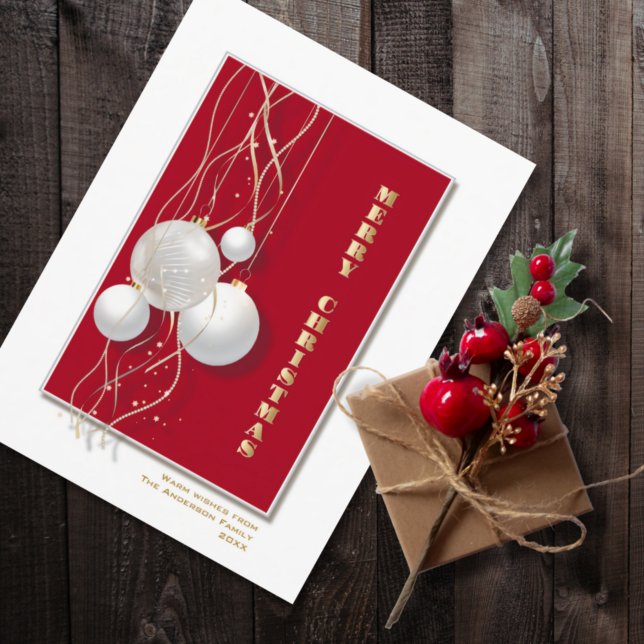 Postal Elegante navidad de moras rojas y blancas (Subido por el creador)