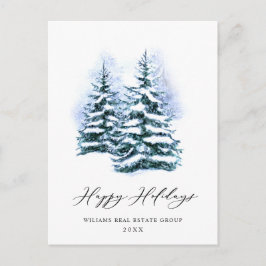 Postal Elegante Navidad de Pino Árbol Saludo Corporativo