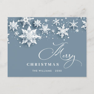 Postal Elegante Navidad moderno con copas de nieve de vac