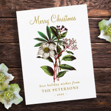 Elegante Navidades botánicos de época Rosa Flor