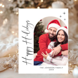 Postal Elegante Navidades de fotografía navideña saludand