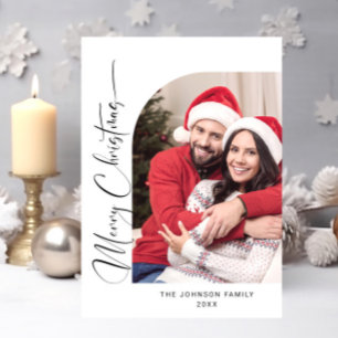 Postal Elegante Navidades de fotografía navideña saludand