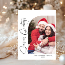 Postal Elegante Navidades de fotografía navideña saludand