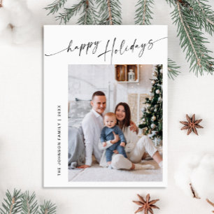 Postal Elegante Navidades de fotografía navideña saludand