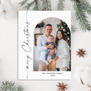 Postal Elegante Navidades de fotografía navideña saludand
