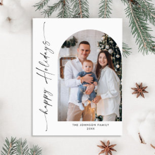 Postal Elegante Navidades de fotografía navideña saludand