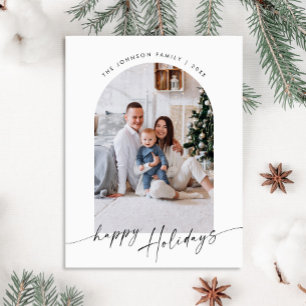 Postal Elegante Navidades de fotografía navideña saludand