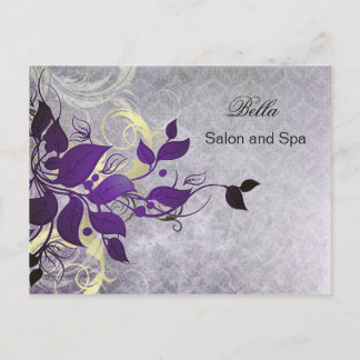 Postal elegante negocio morado floreciente GraciasTarjeta