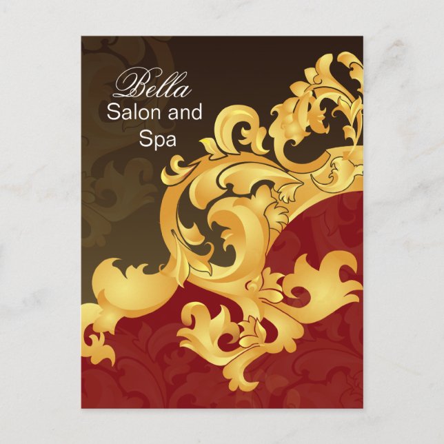 Postal elegante negocio rojo floreciente GraciasTarjetas (Anverso)