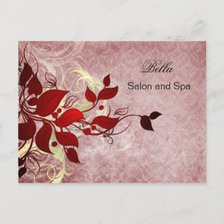 Postal elegante negocio rojo floreciente GraciasTarjetas
