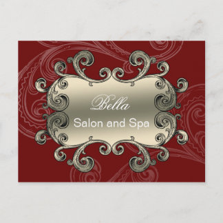 Postal elegante negocio rojo floreciente GraciasTarjetas
