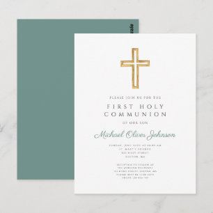 Postal Elegante Niño Religioso Primera Comunión